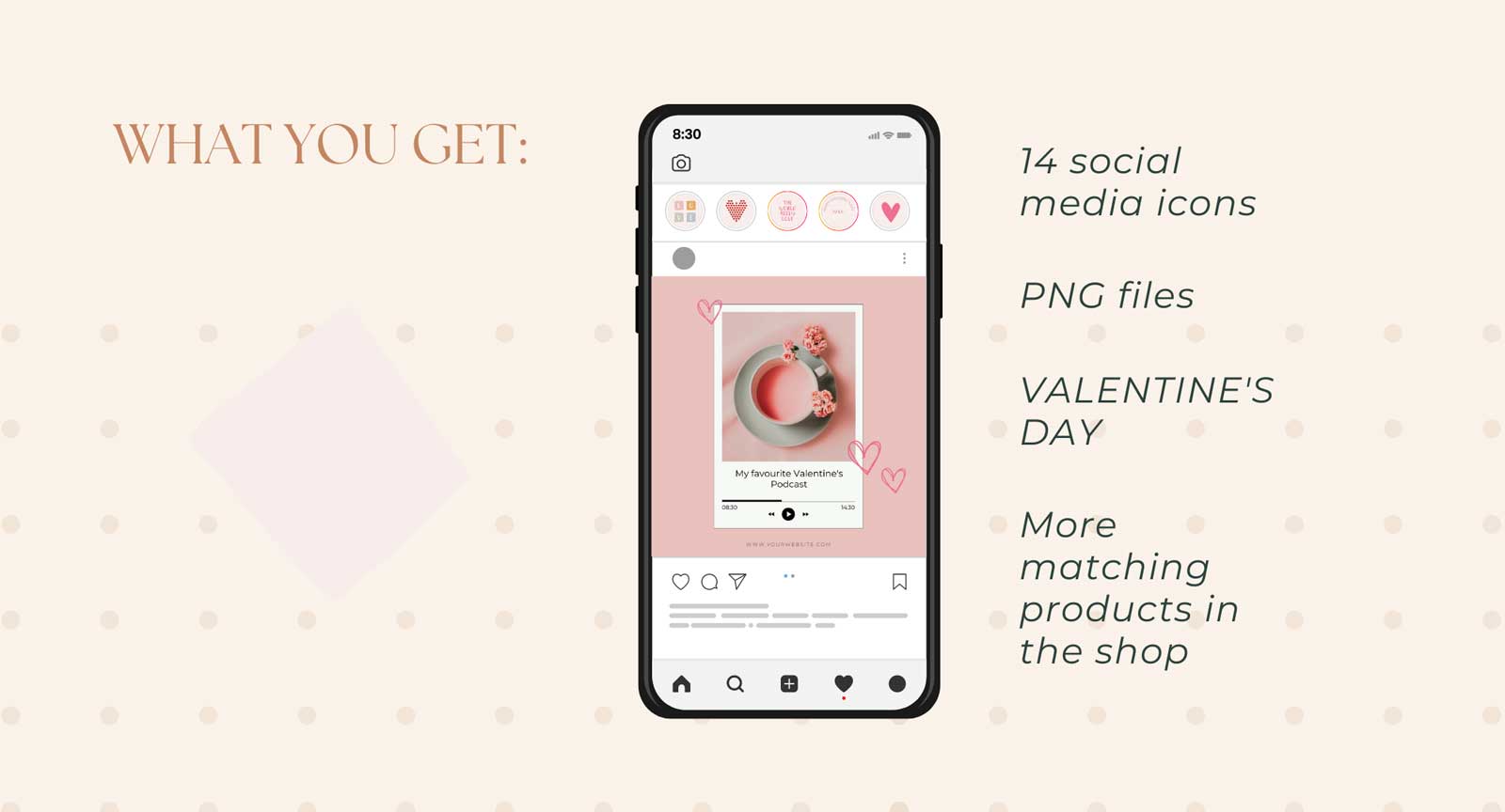 Valentine's Day Instagram Highlight Cover Templates