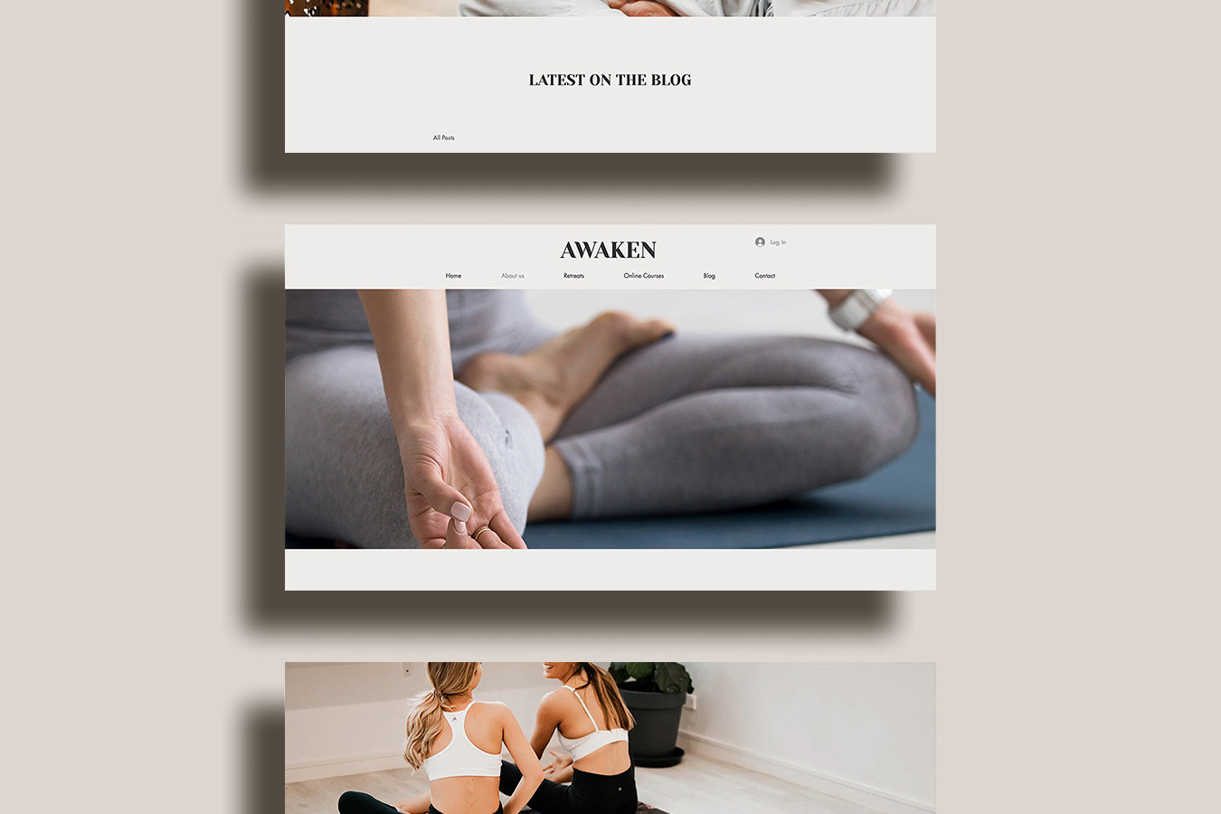 Awaken website template mockup