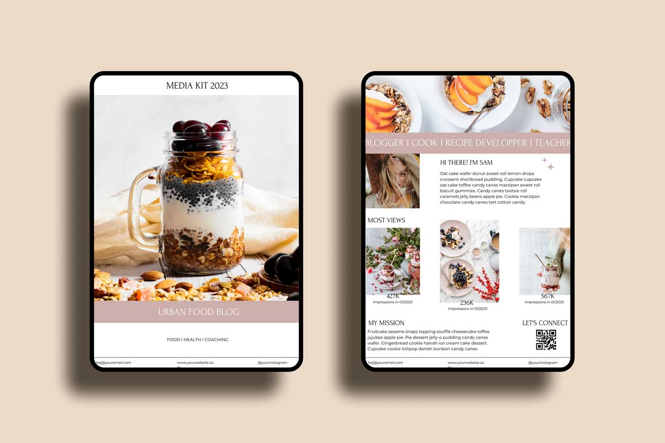 Media Kit Template Food Blogger