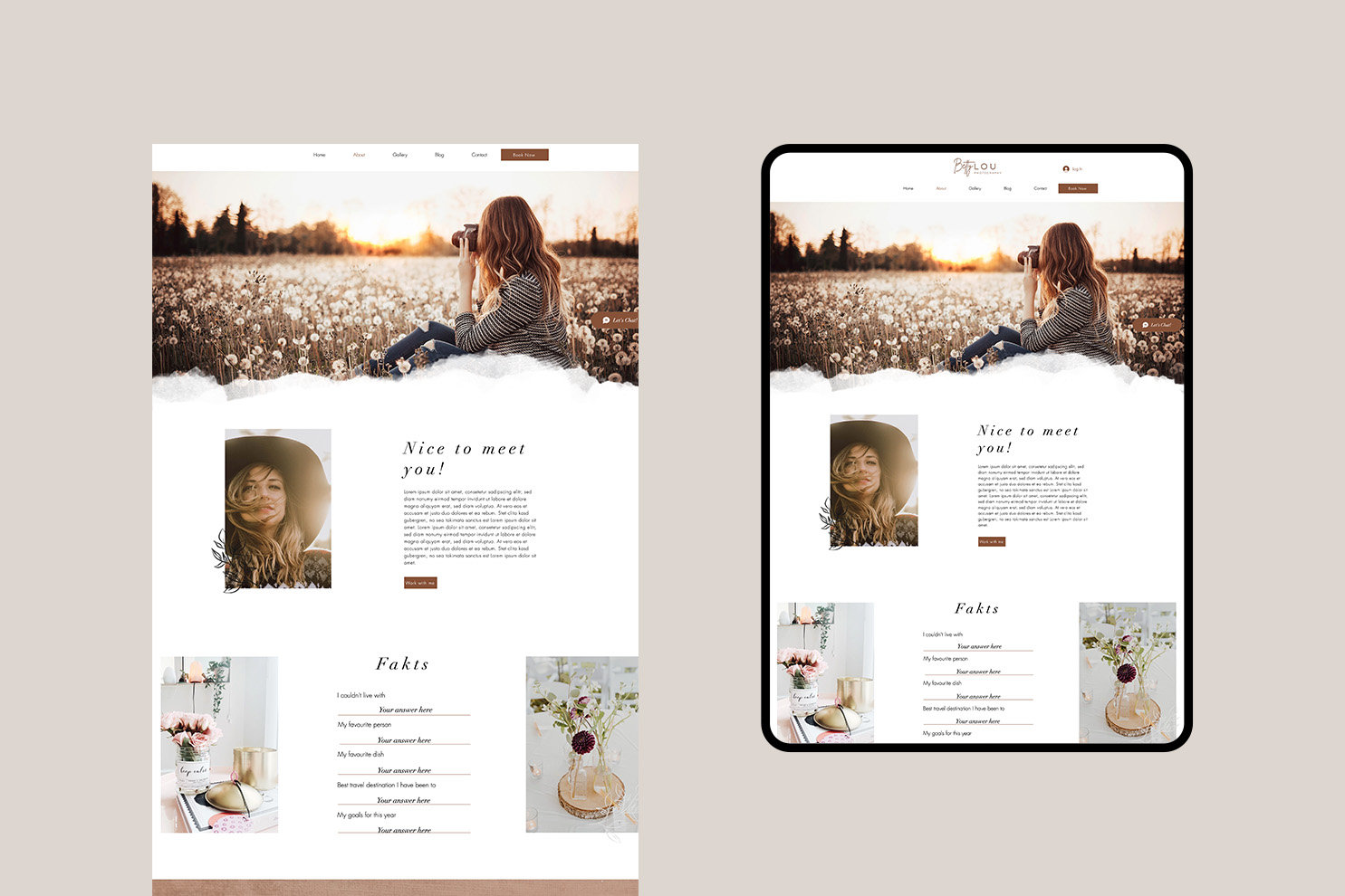 Wix Website Template für Fotografen