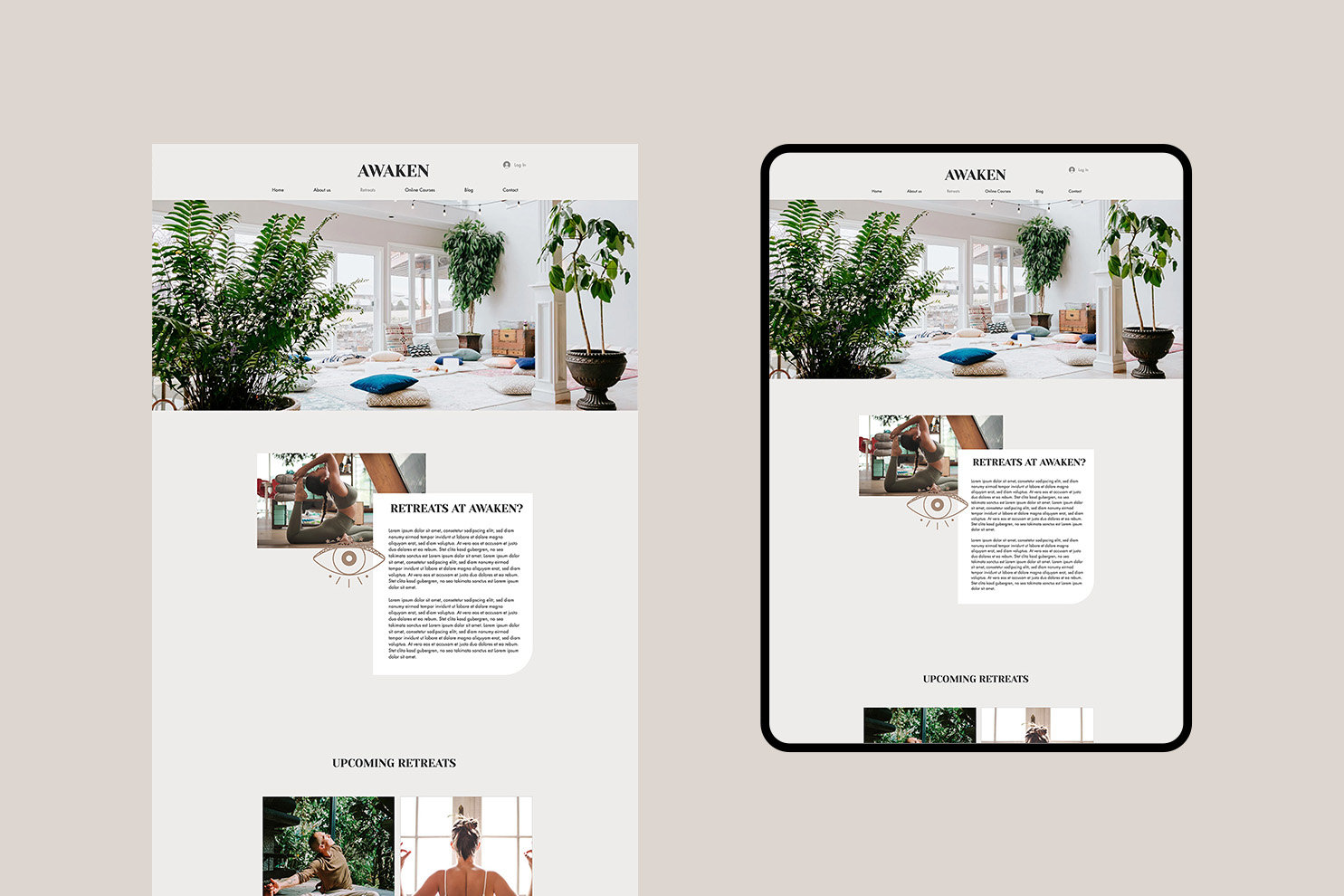 Awaken website template mockup