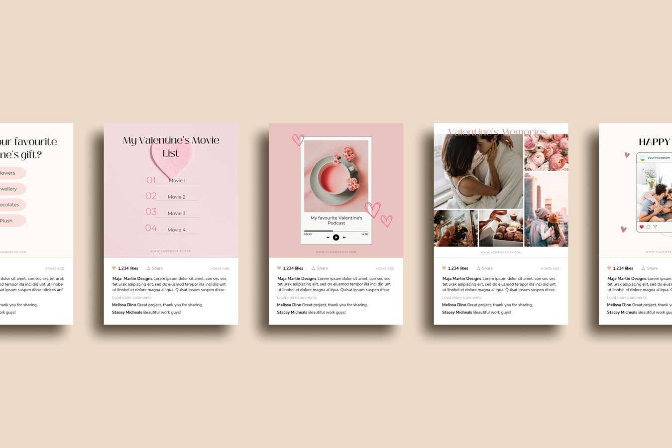 Valentine's Day Social Media Templates from Canva