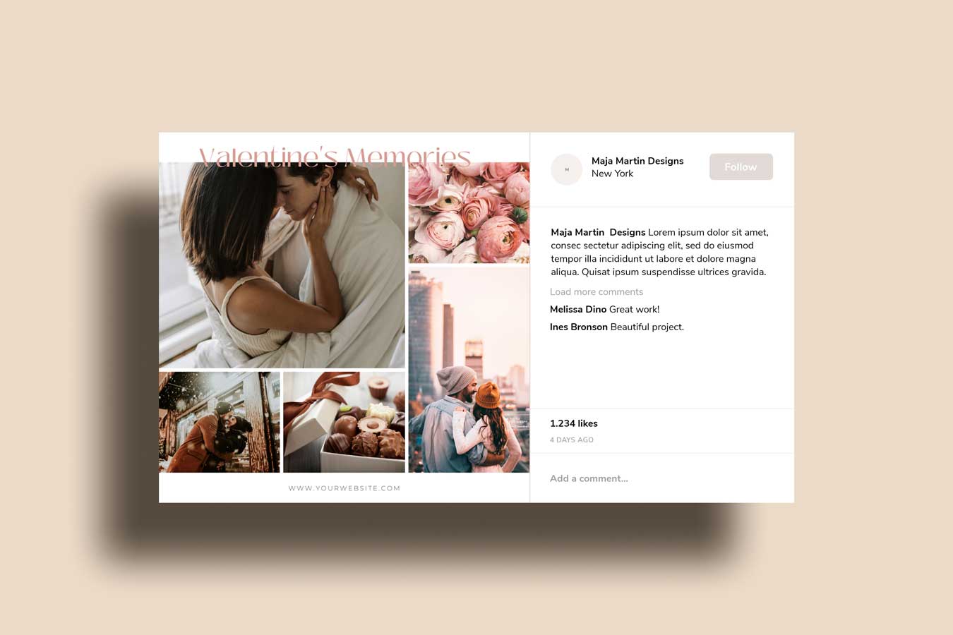 Valentine's Day Social Media Templates from Canva