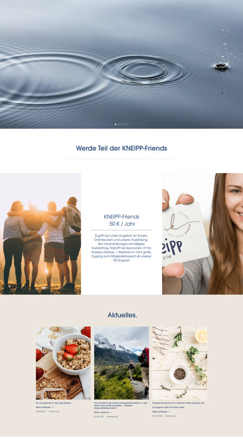 Kneipp homepage ausschnitt