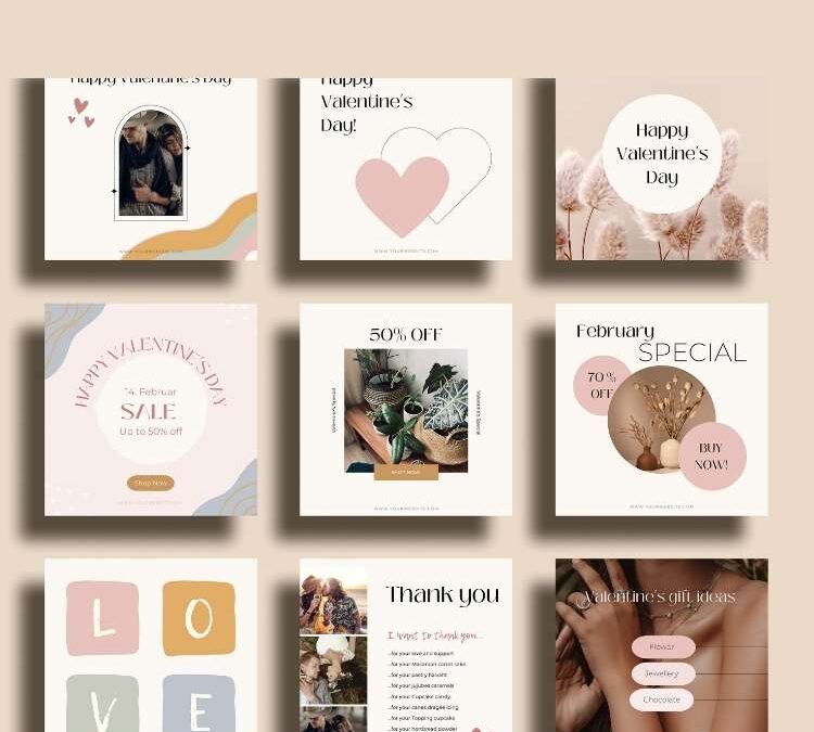 Valentine's Day Social Media Templates from Canva