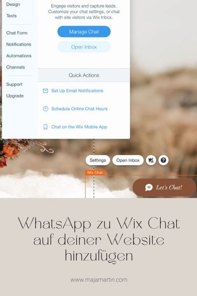 WhatsApp zu Wix Chat auf deiner Website hinzufügen