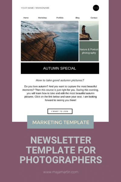 Newsletter template for photographers