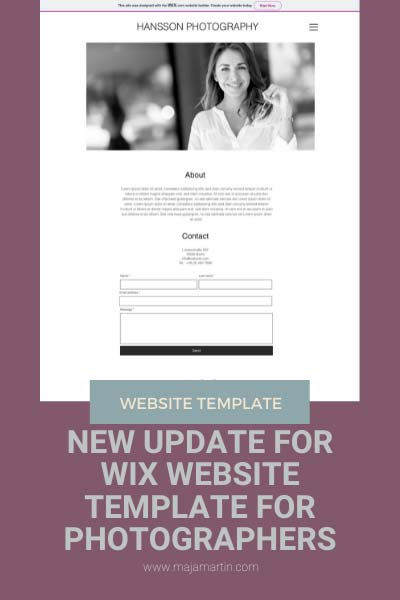 New update for WiX website template for photographers